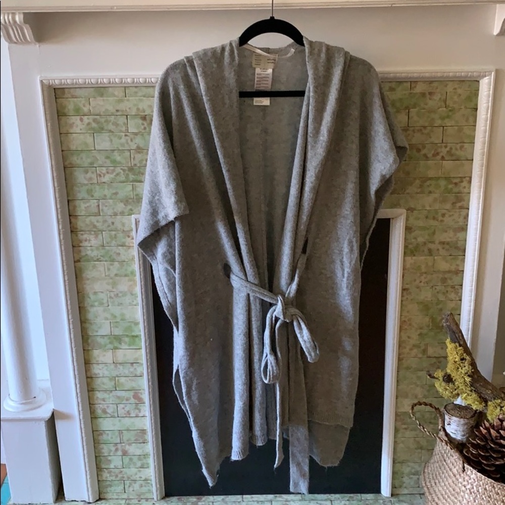 Anthropologie Grey Tied Kimono